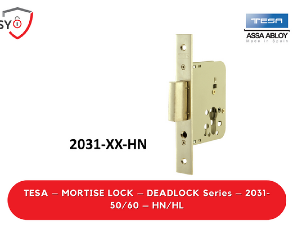 Tesa – Mortise Lock – Deadlock Series – 2031-50/60 – HN/HL