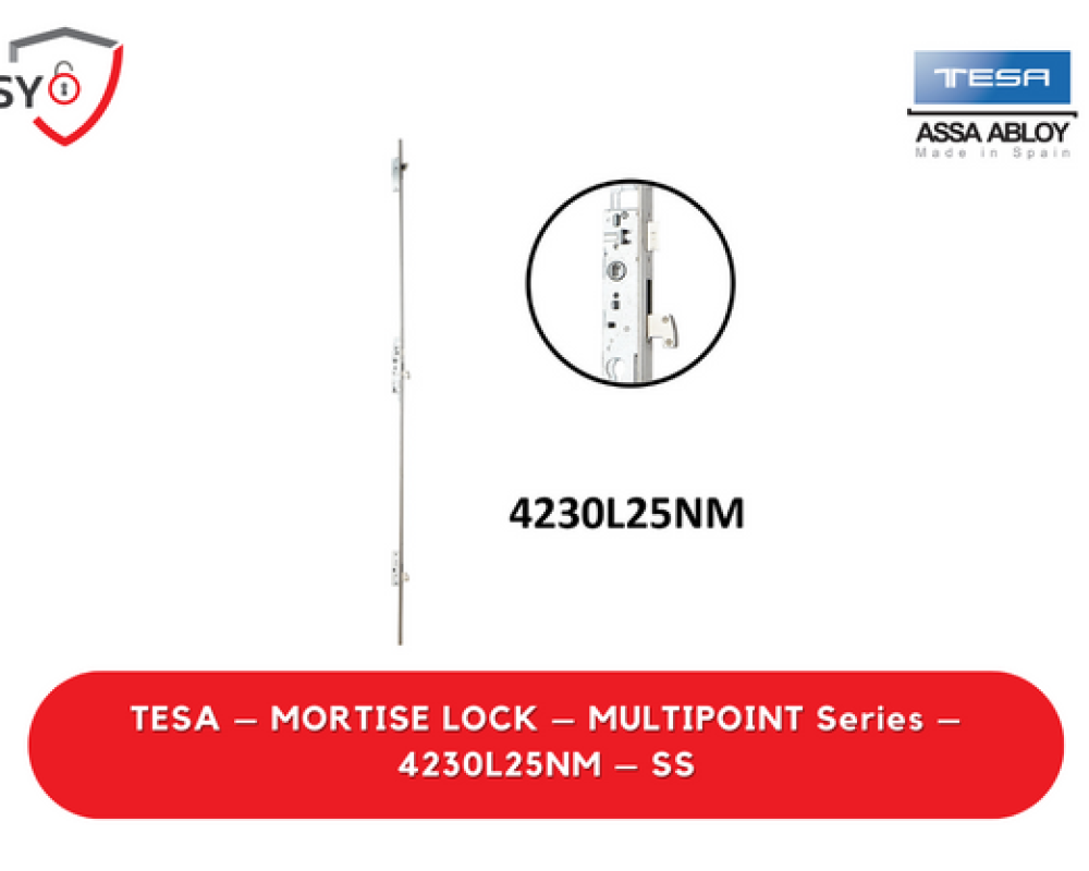 Tesa – Mortise Lock – Multipoint Series – 4230L25NM – SS