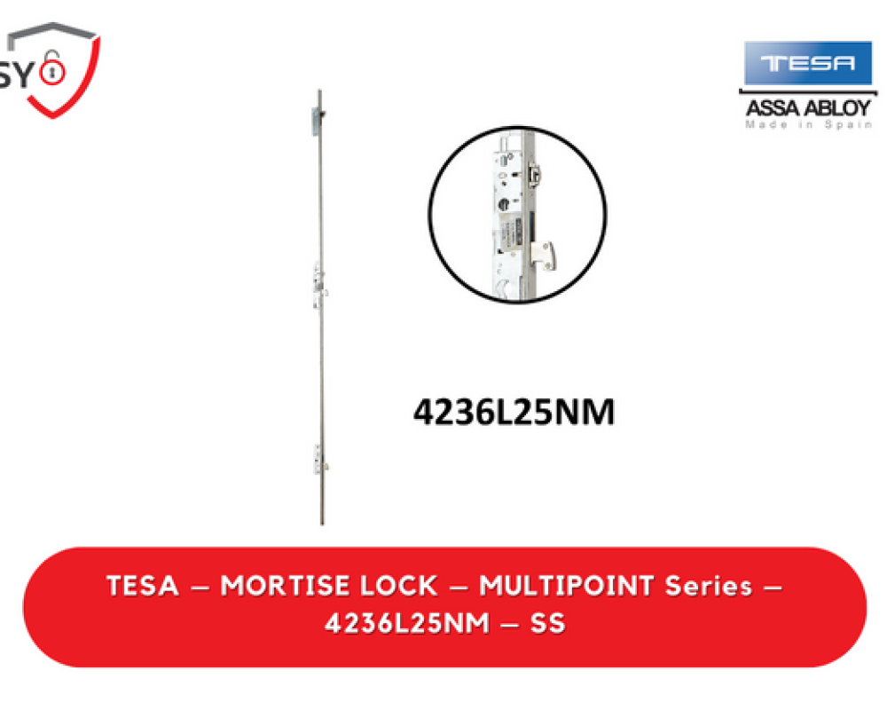 Tesa – Mortise Lock – Multipoint Series – 4236L25NM – SS