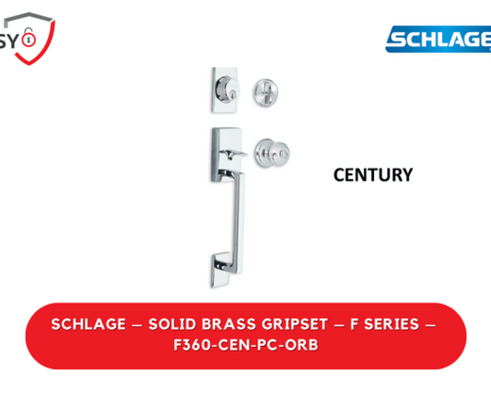 Schlage – Solid Brass Gripset – F Series – F360-CEN-PC-ORB