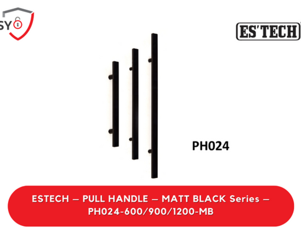 Estech – Pull Handle – Matt Black Series – PH024-600/900/1200-MB