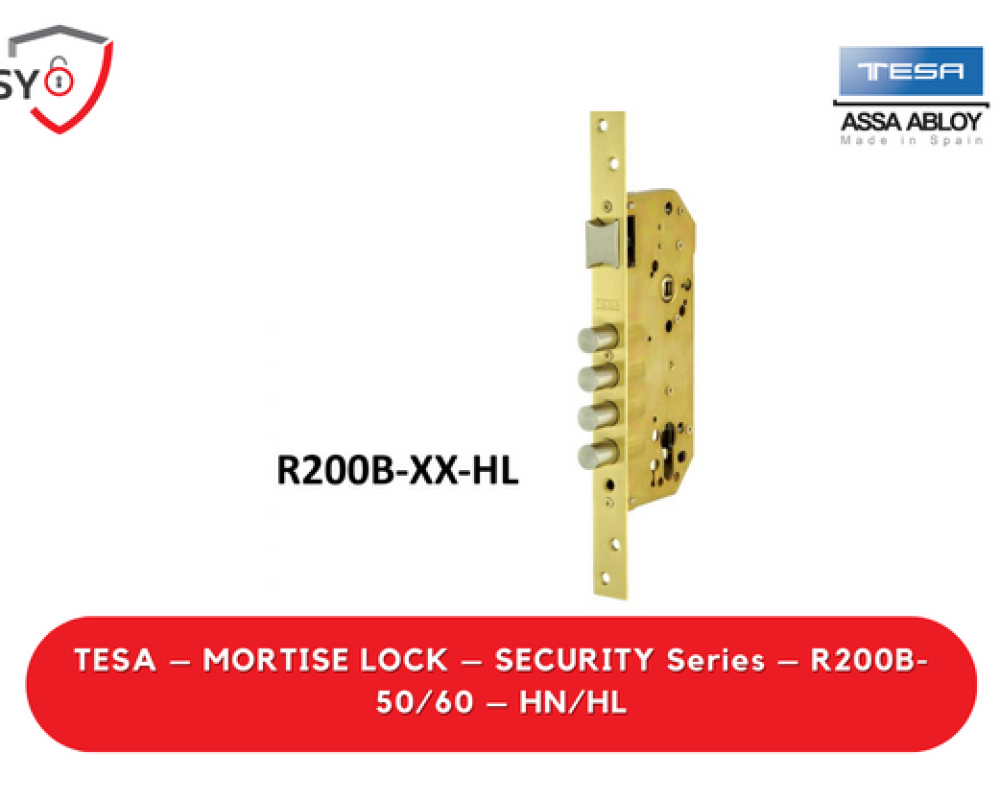 Tesa – Mortise Lock – Security Series – R200B-50/60 – HN/HL