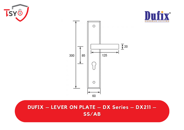 Dufix Lever on Plate Dufix Lever on Plate (DX211-SS/AB) - TSY Locksmith Selangor & Kuala Lumpur